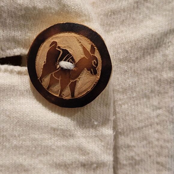 Vintage Barbara Lesser Medium Off-White Swimsuit Coverup 100% Organic Cotton USA - Picture 10 of 16